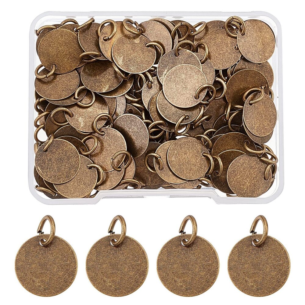 1688 100pcs Brass Pendants Charms Blank Stamping Tag Message Word Tag